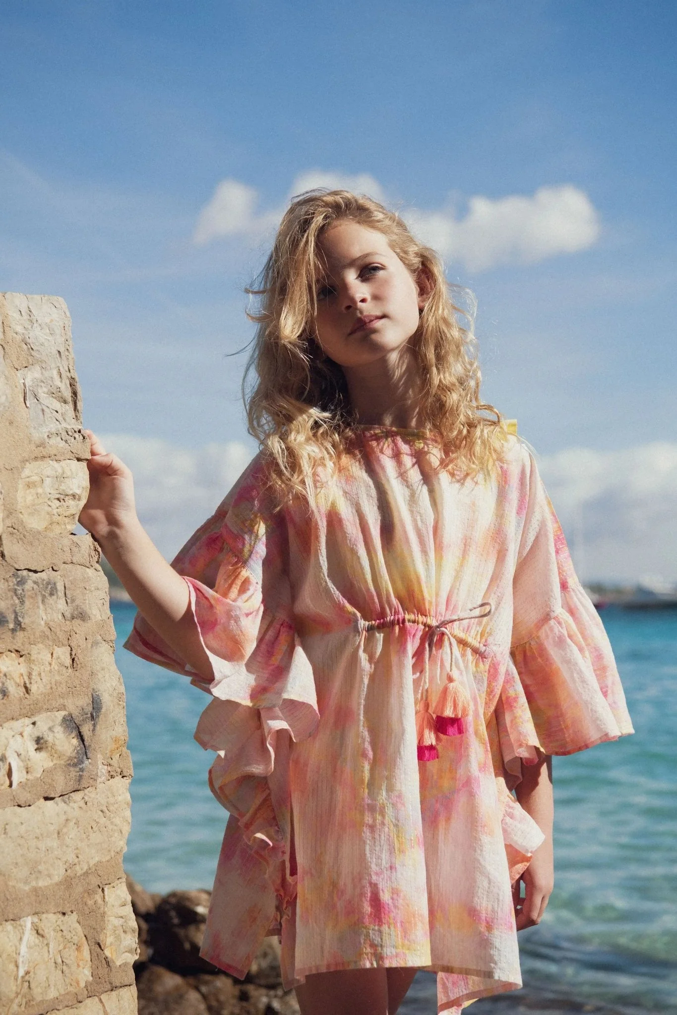 Caftan fille, imprimé rose | DAIQUIRI CAFTAN