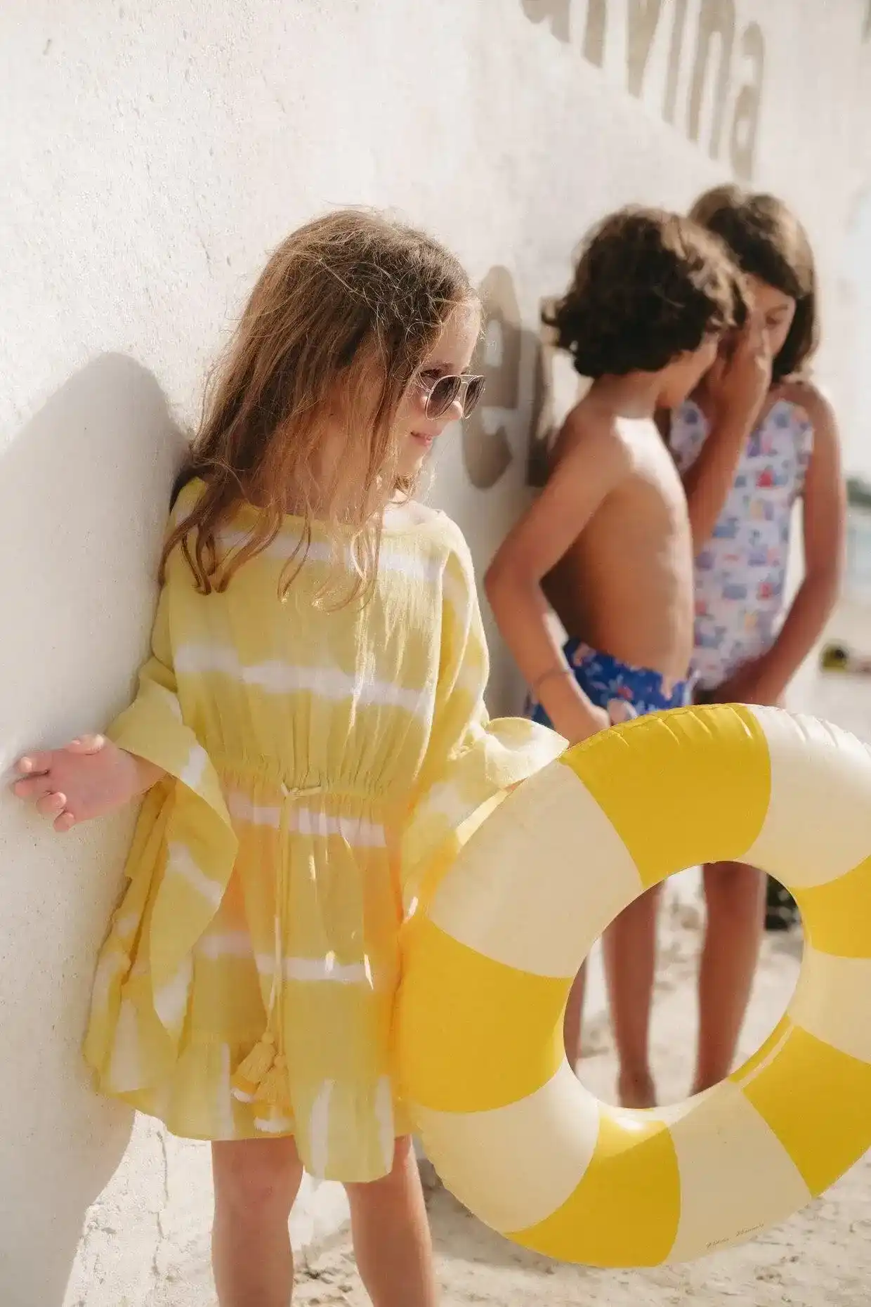 Caftan fille tie dye, citron  | DIABOLO - Image 3