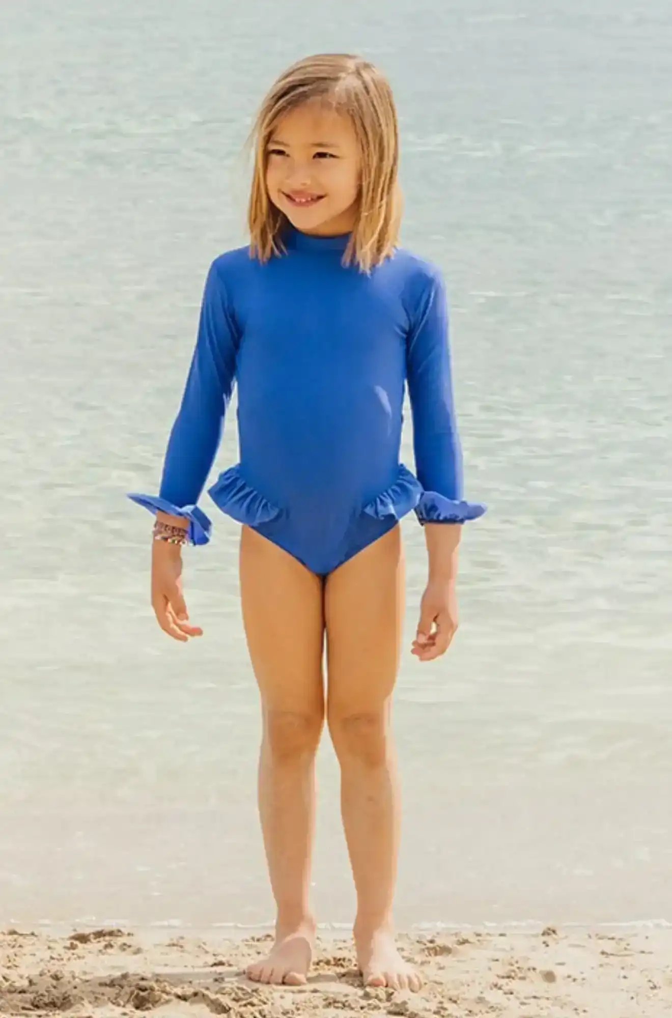 Maillot bébé fille anti UV, manches longues bleue| BORA BORA BEBE - Image 4