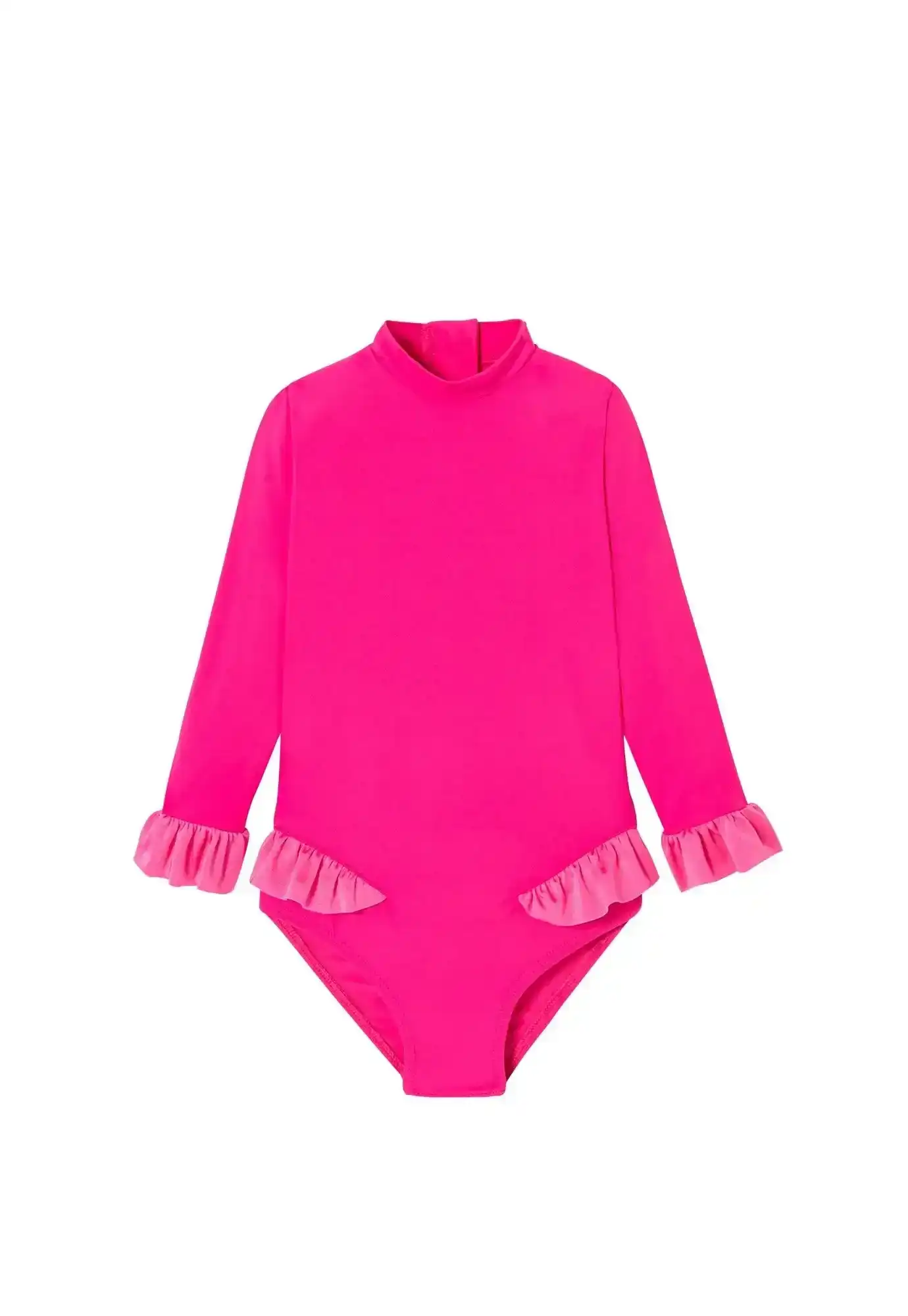 Maillot bébé fille Anti-UV, manches longues rose bonbon| BORA BORA BEBE