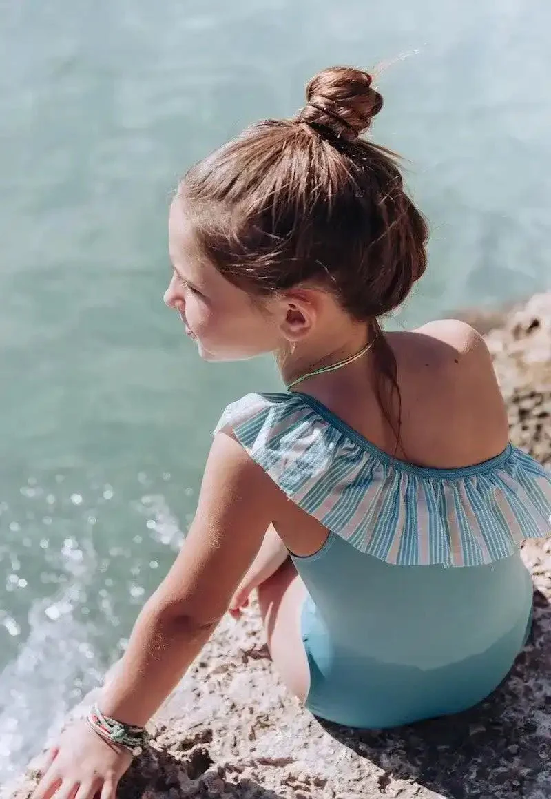 Maillot de bain une pièce, jade volant rayé | RIVIERA - Image 3