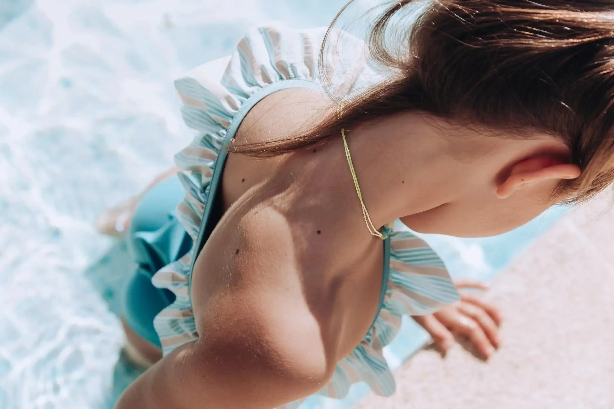 Maillot de bain une pièce, jade volant rayé | RIVIERA - Image 4