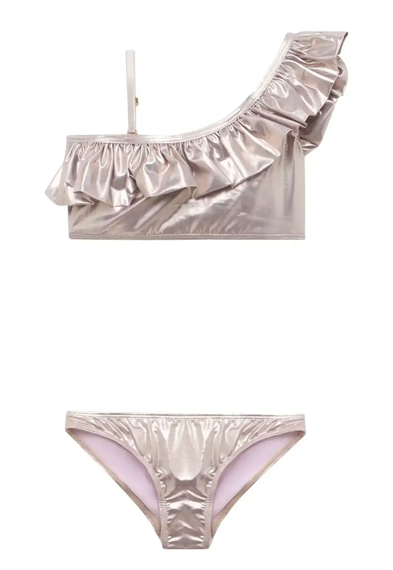 Maillot de bain asymétrique fille, or-rose | VENUS 2P - Image 4