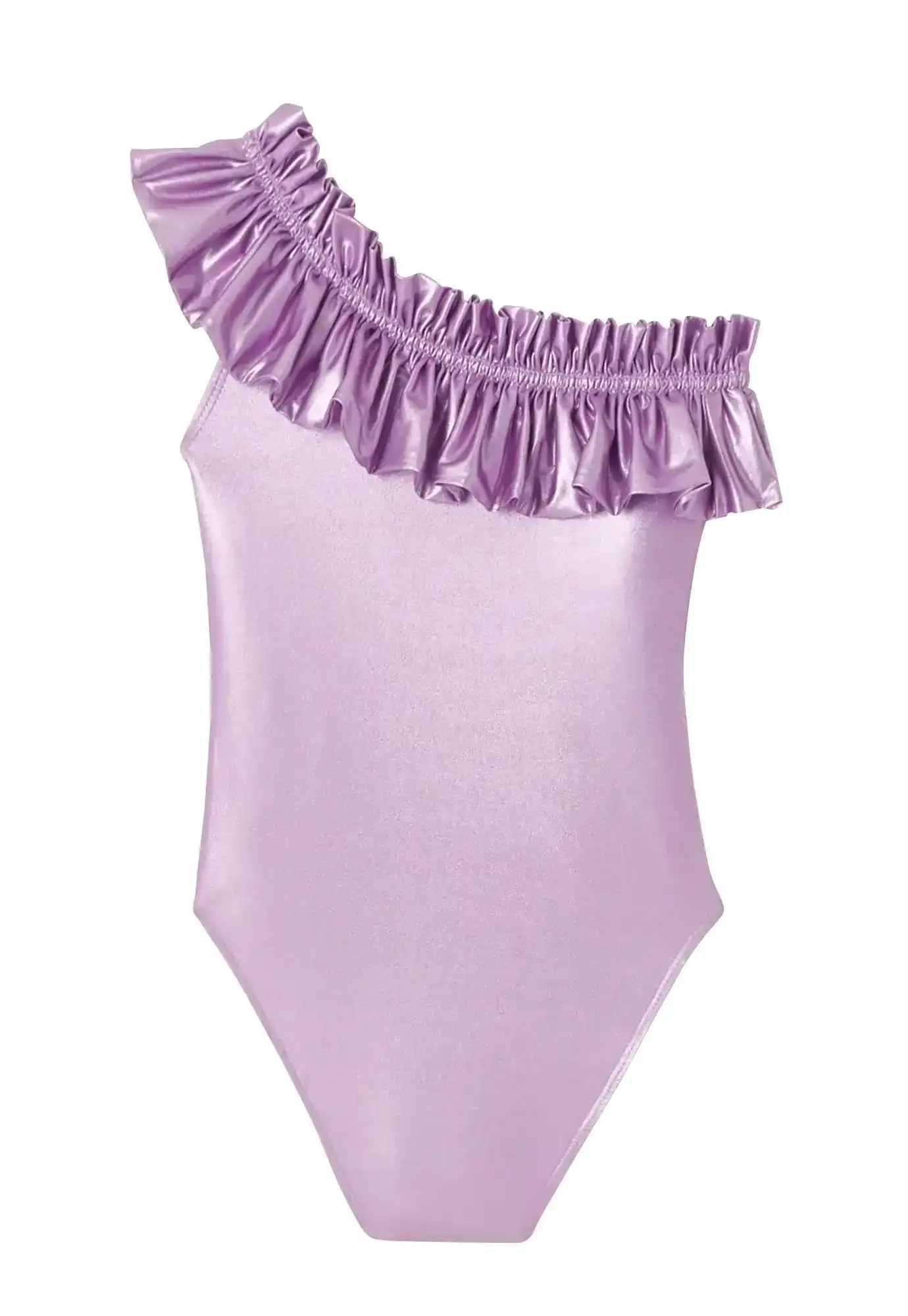 Maillot de bain asymétrique fille, lilas iridescent | VENUS 1P - Image 4