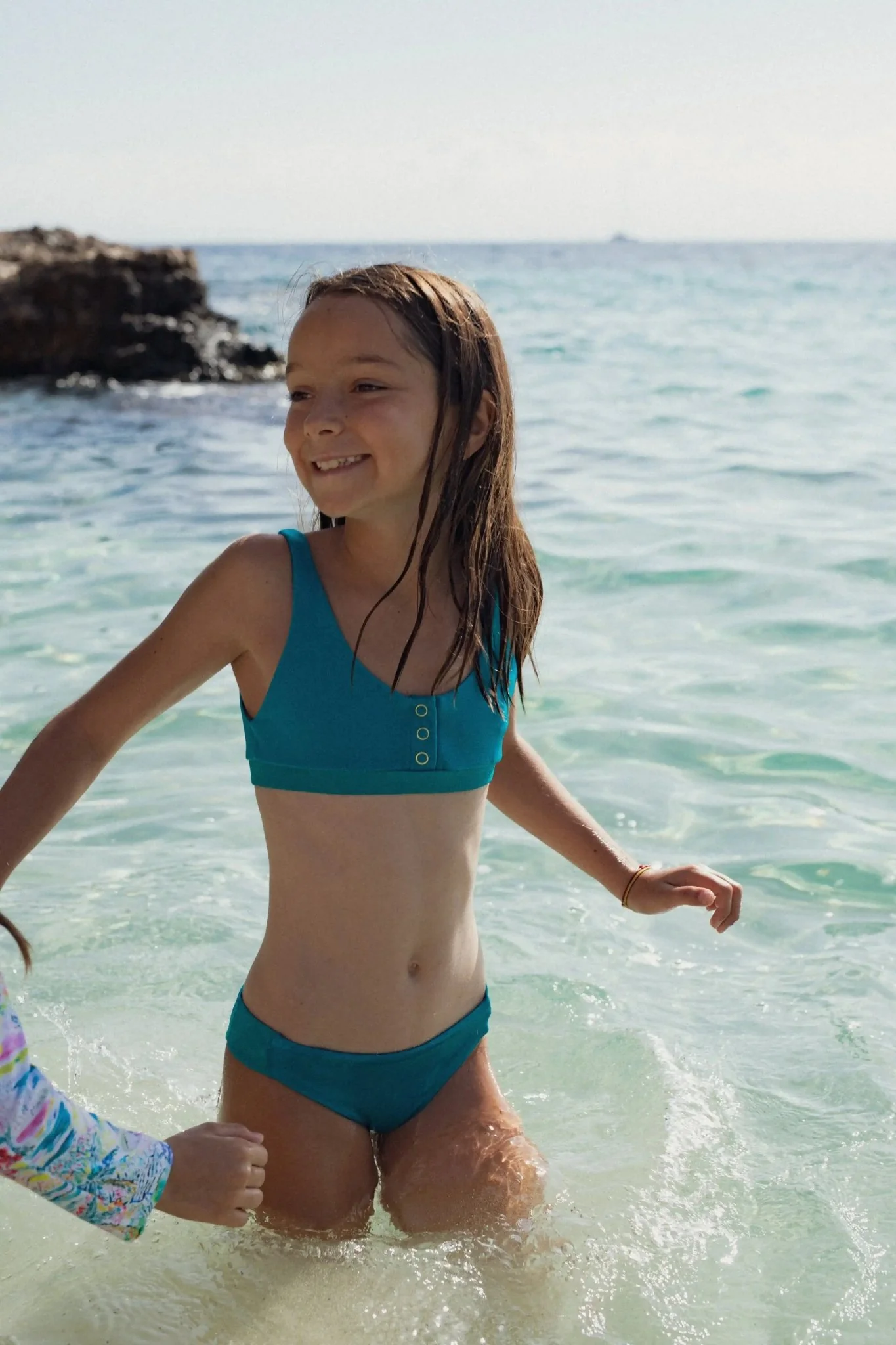 Maillot de bain deux pièces fille anti-uv, émeraude  | ACAPULCO - Image 3