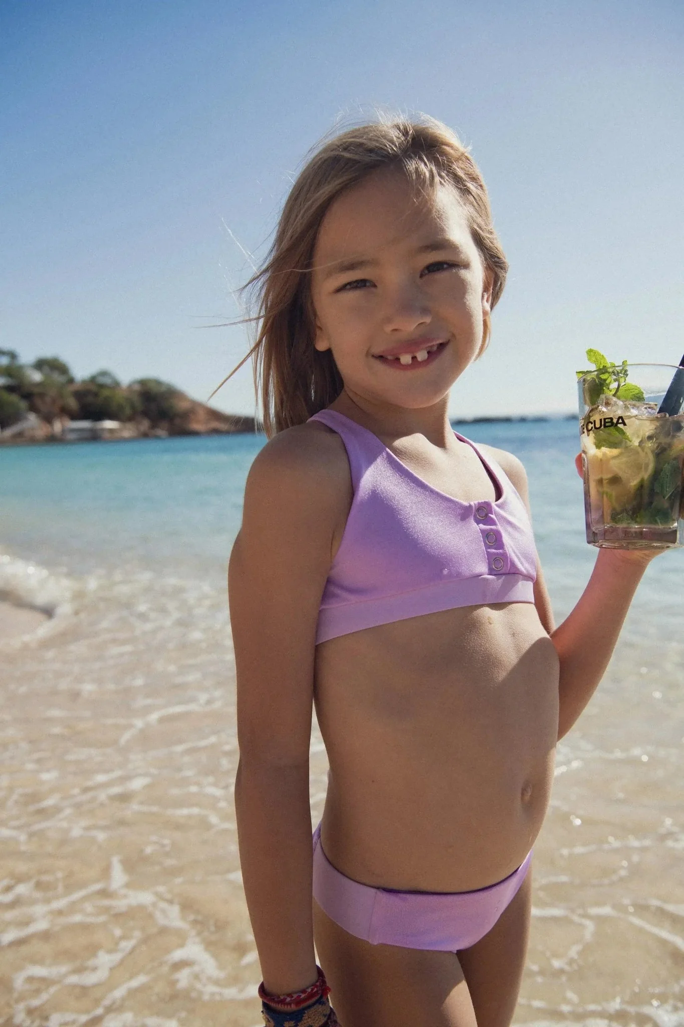 Maillot de bain deux pièces fille anti-uv lila | ACAPULCO - Image 3