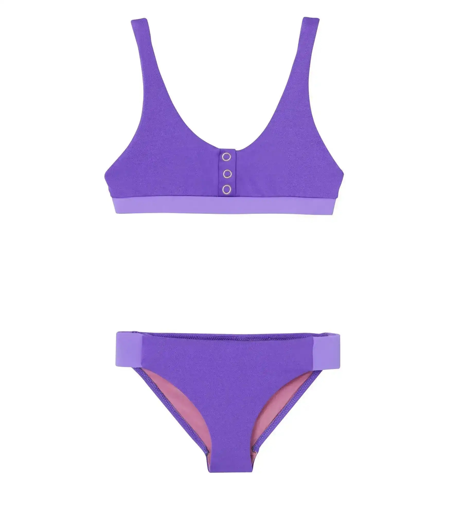 Maillot de bain deux pièces fille anti -uv violet | ACAPULCO