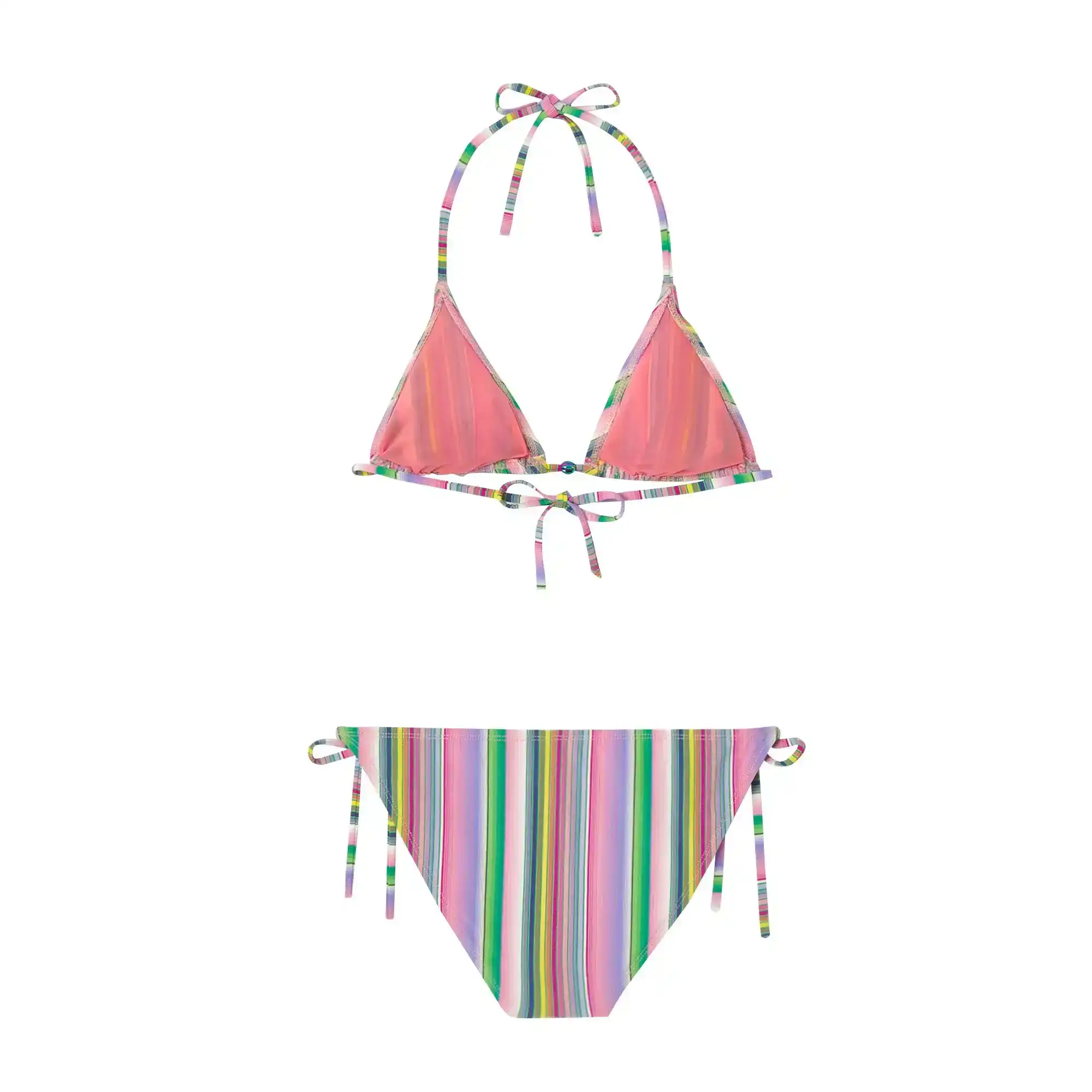 Maillot de bain deux pièces fille, rayures roses | ARIZONA 2P - Image 3