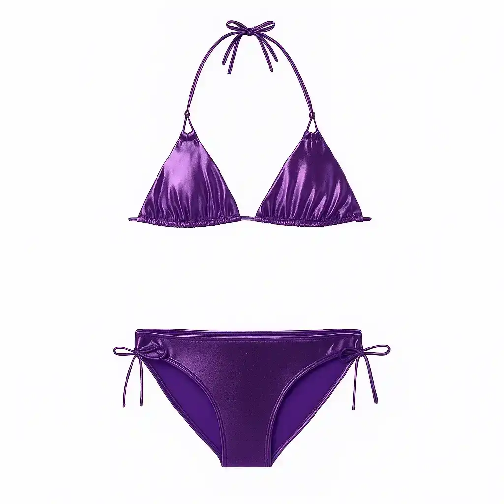 Maillot de bain deux pièces triangle, violet | GLOW 2P - Image 2
