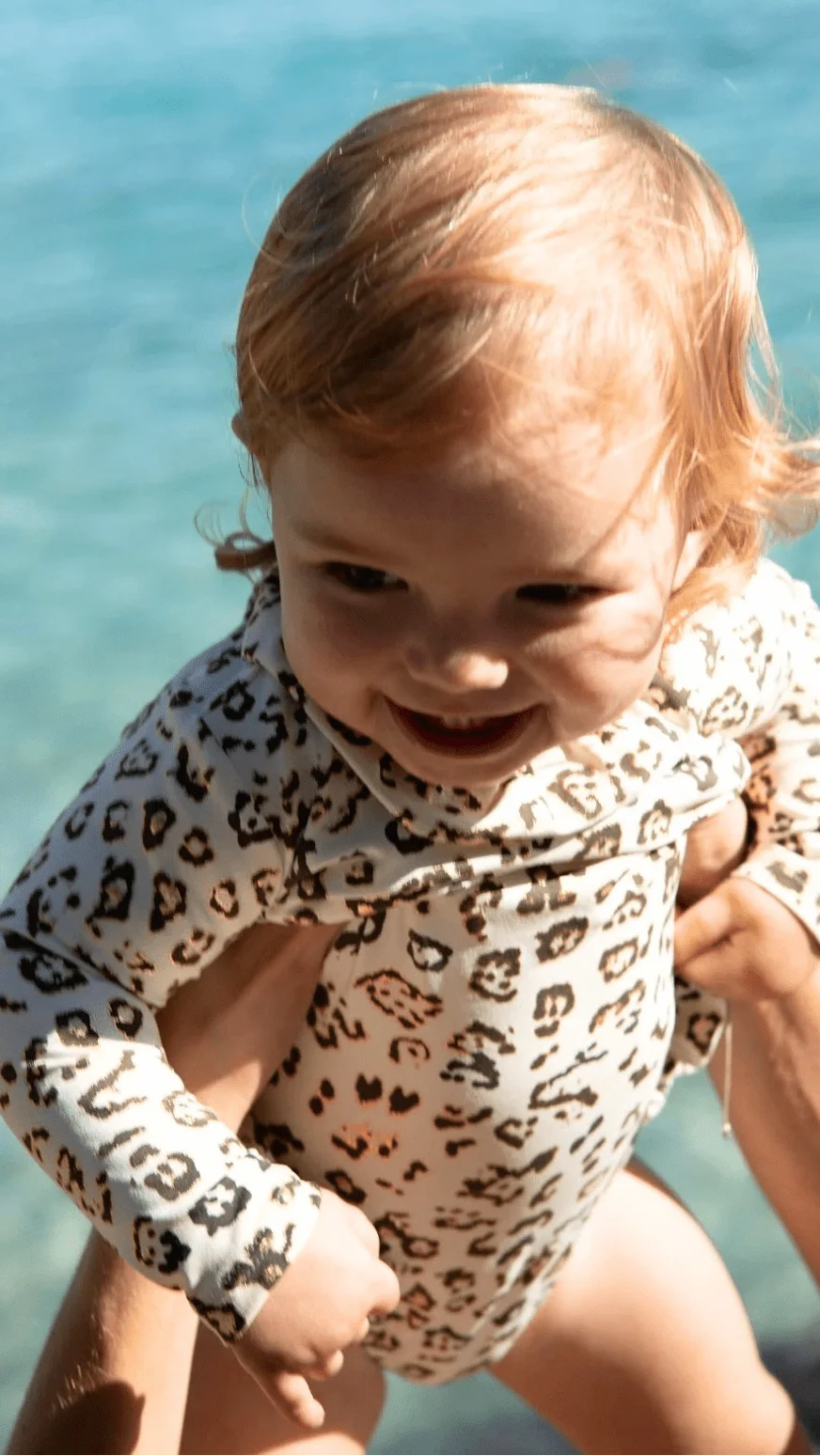 Maillot de bain manches longues bébé fille, léopard kaki | SAVANNA BABY
