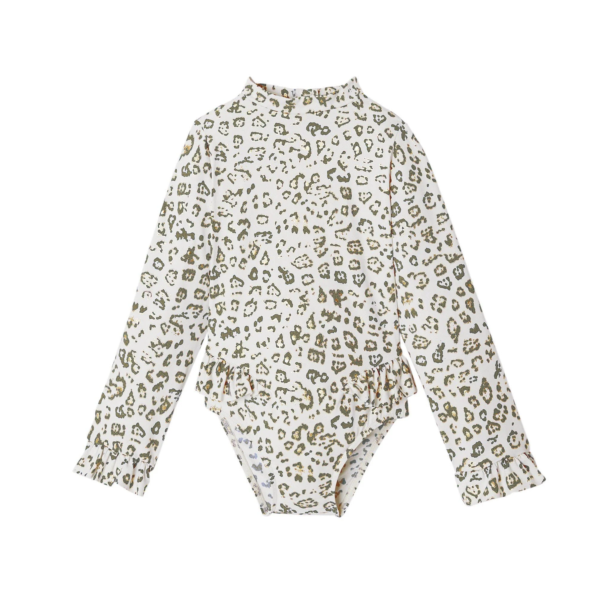 Maillot de bain manches longues bébé fille, léopard kaki | SAVANNA BABY - Image 3