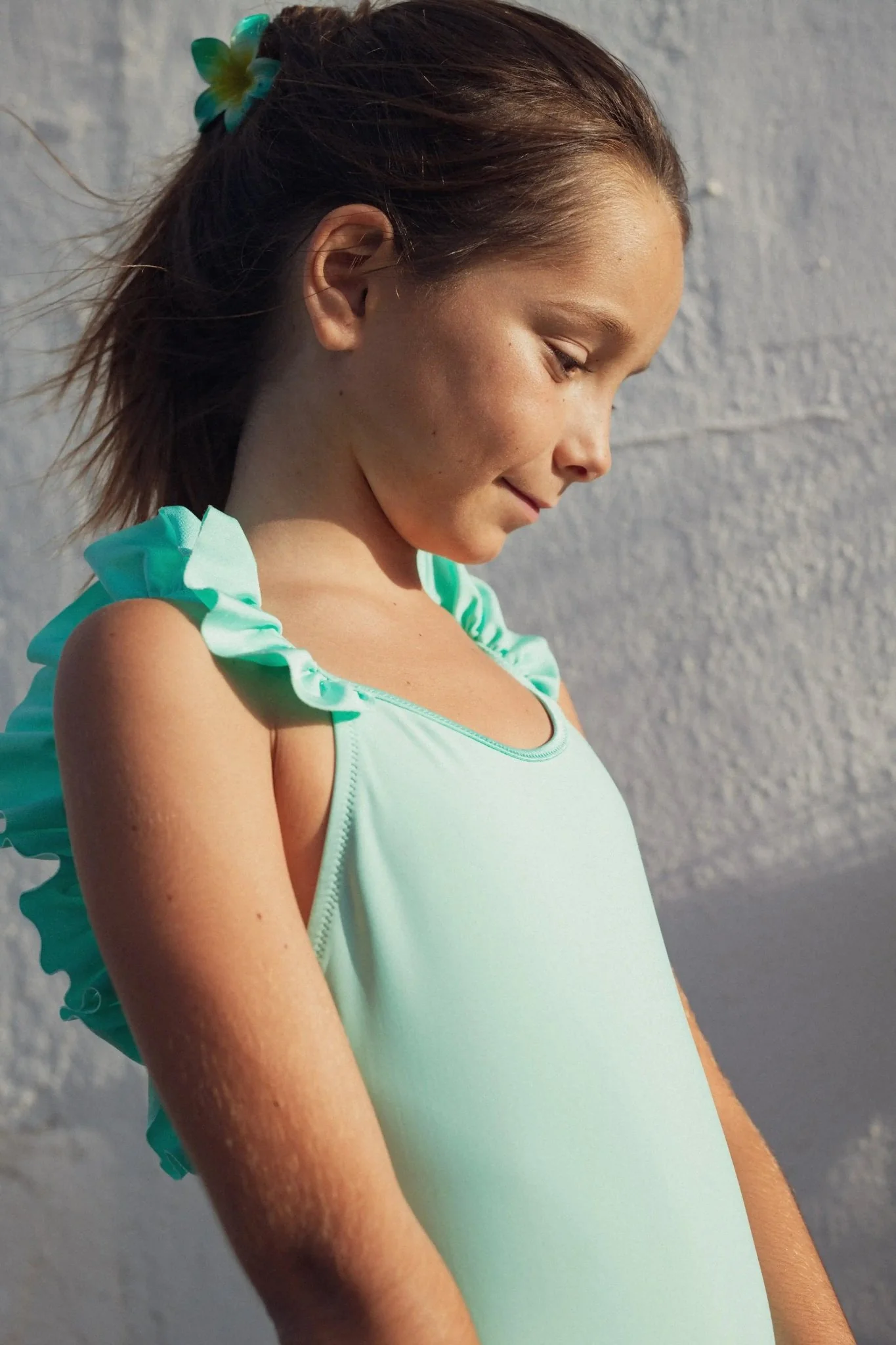 Maillot de bain une pièce fille anti UV,  aqua| BORA BORA 1P - Image 4