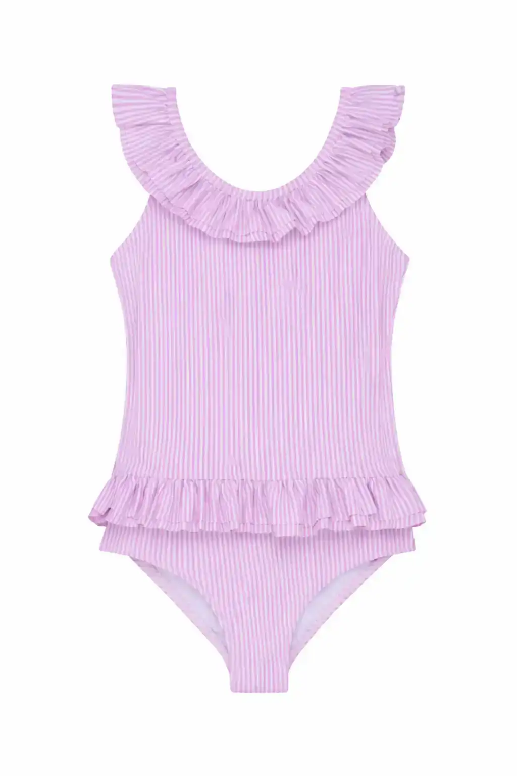 Maillot de bain une pièce fille à volants lilas | CANDY 1P - Image 2