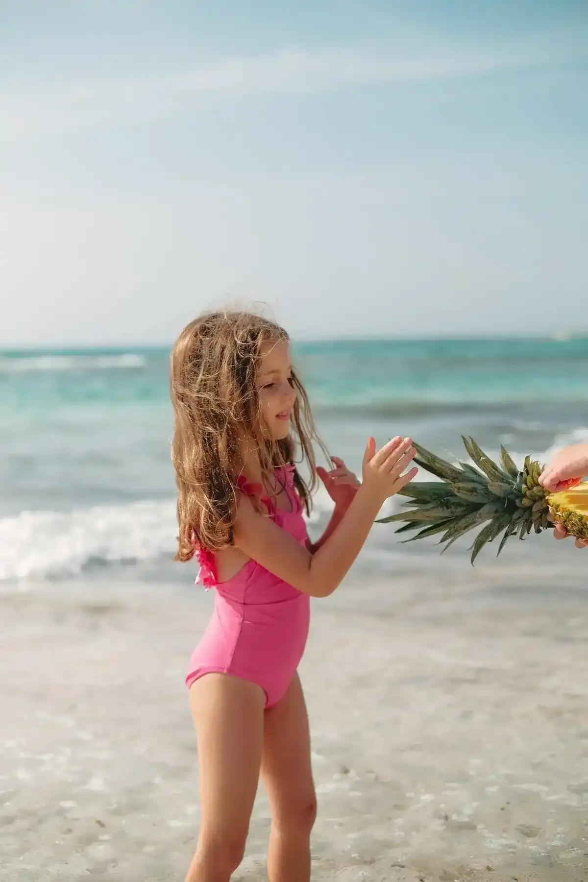 Maillot de bain une pièce fille anti UV à volants, rose bonbon| BORA BORA 1P - Image 3