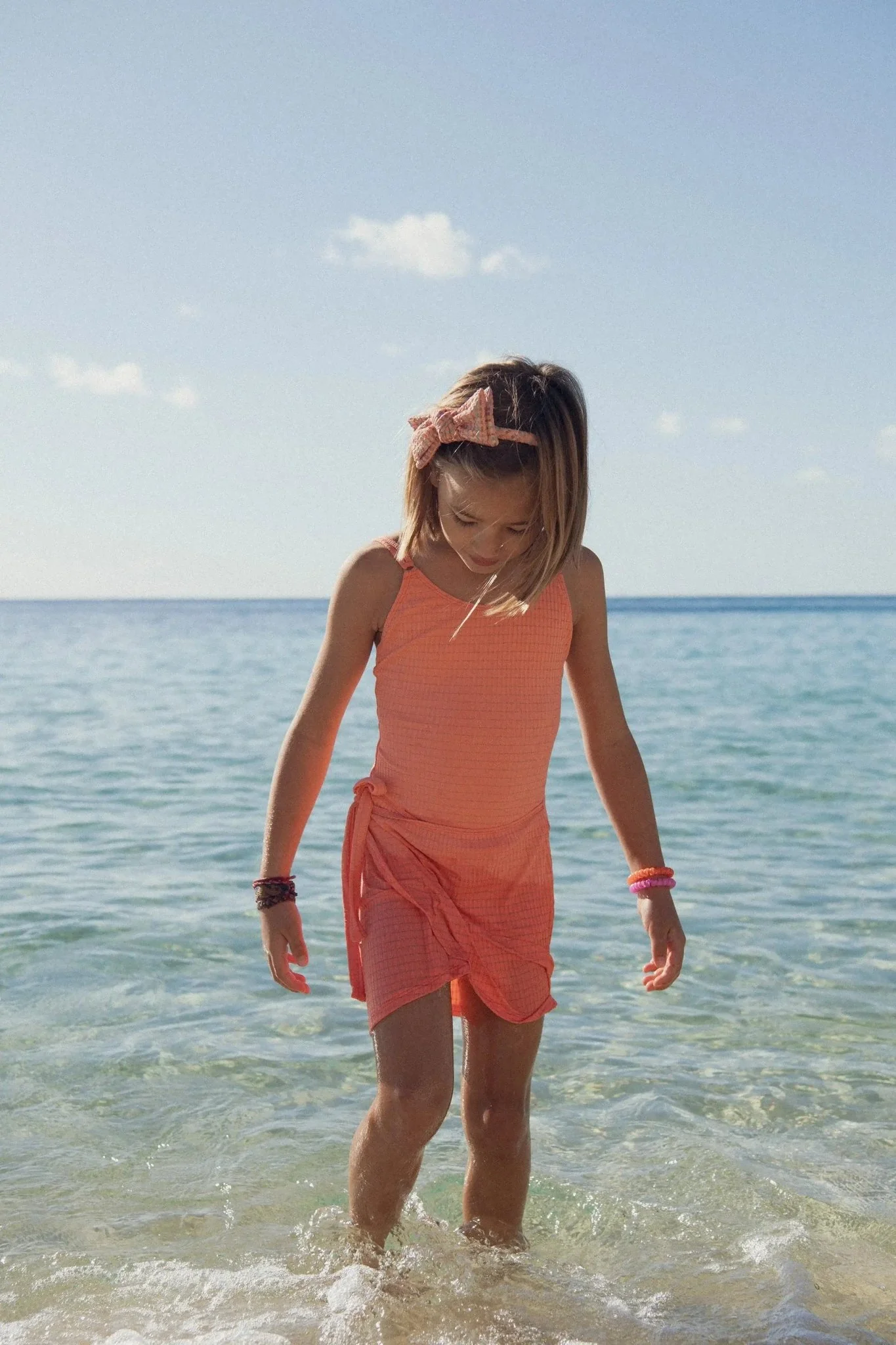 Maillot de bain une pièce fille, corail | CALYPSO 1P - Image 6