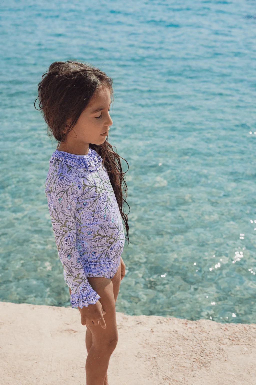 Maillot de bain une pièce manche longue, violet | POPPY BEBE - Image 3